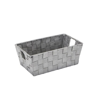 Simplify Storage Bin, Plastic, HGrey, 6.5 in H, 11.4 in W, 6.5 in L 26244-HGREY-SLVR
